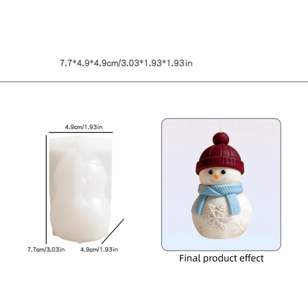 Flexible Chocolate Mold 3D Christmas Snowman Baking Mold Cute Candle Silicone Mold DIY Making
