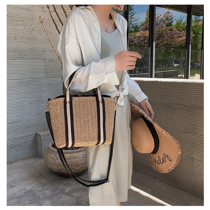 Yogodlns Соломенные сумки-ведра для женщин, летние сумки через плечо, женские дорожные кошельки и сумки, женская сумка через плечо