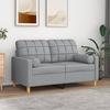 VidaXL 2-seater Sofa with Light Grey Pillows 120 Cm Fabric, Sofa, Loveseat, Living Room Sofa, Sofas, Upholstered Sofa, 3200774