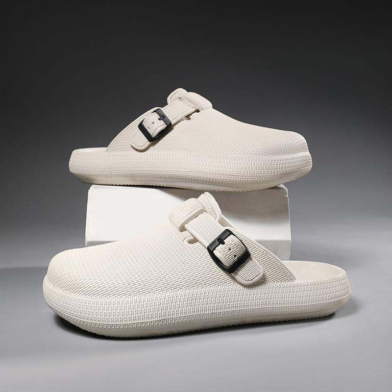 Модные сандалии Bebealy для мужчин и женщин с закрытым носком, уличные пляжные шлепанцы, летняя мода, EVA, шлепанцы-слайды, дышащие, нескользящие домашние тапочки