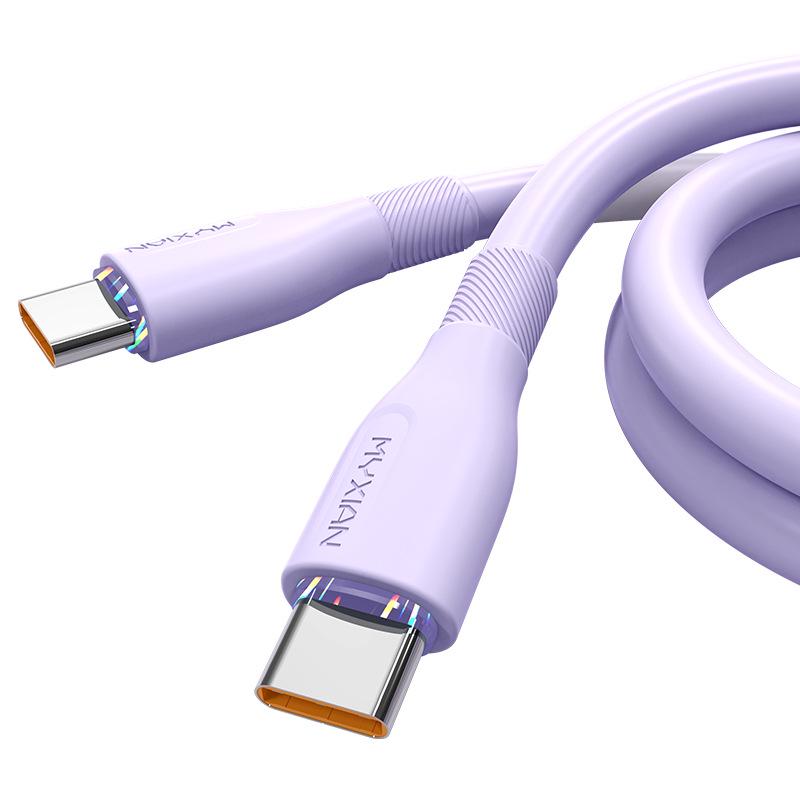 120 Вт Двухголовочный кабель Type-C PD для быстрой зарядки Apple 15 и Huawei.