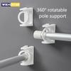 2/4 шт. Вращающийся на 360° выдвижной фиксатор шеста для ненасверливаемых крючков с сильным клеем, держатель для полотенца, кронштейн для штанги для шторки для душа