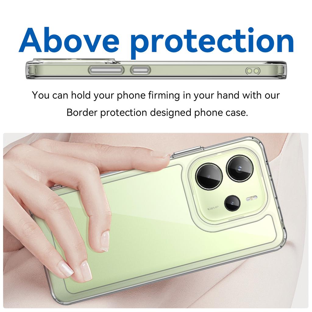 For Xiaomi Redmi Note 14 4G (164.84mm) Case TPU Acrylic Clear Phone Cover with Tempered Glass Film