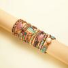Three Layer Winding Leather Beaded Bracelet With Agate Stones For Women Gift