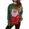 Women's Fashion Fall And Winter Christmas Loose Round Neck Pullover Knitted Sweater