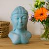 Buddha Head Statue, Green Copper Concrete