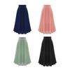 Женская юбка с высокой талией, плиссированная, свободная, однотонная, с эластичной резинкой на талии, мягкая двухслойная юбка до середины икры, женская повседневная юбка-миди для выпускного вечера