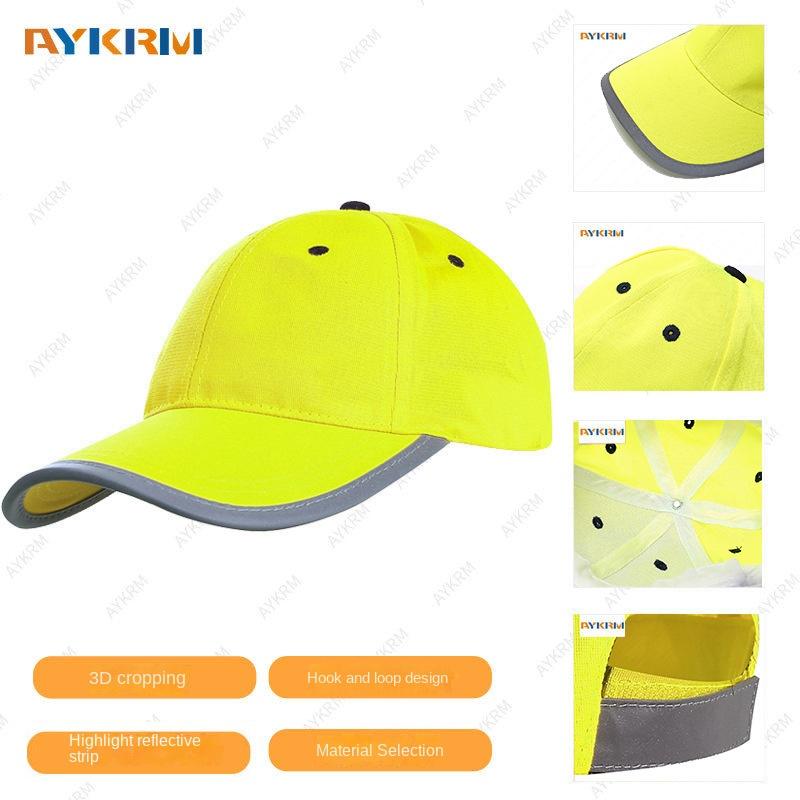 Boys Girls Baseball Caps High Visibility LIME REFLECTIVE HAT SAFETY Hats for Students Pupils for Night Outgoing