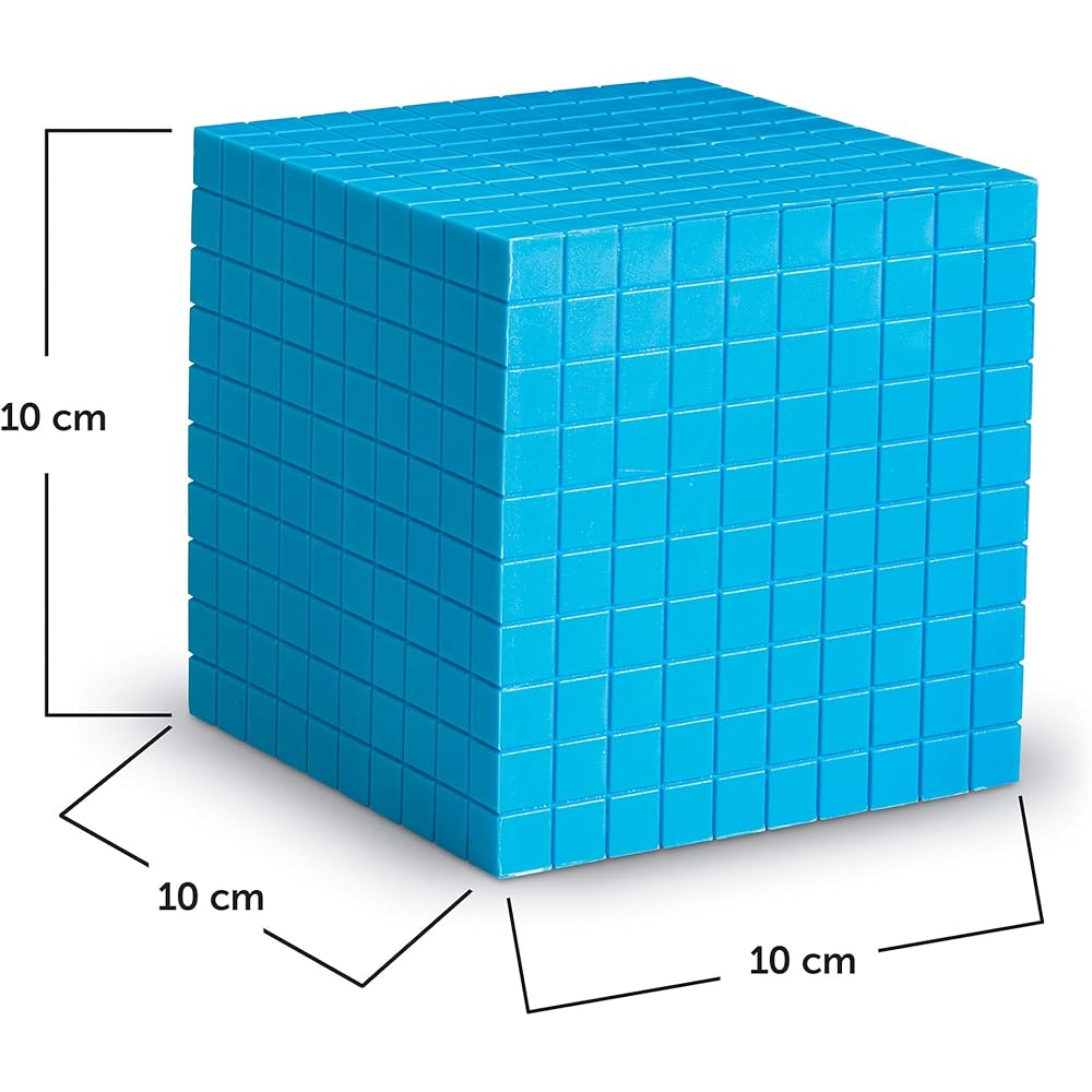 Learning Resources Plastic Base Ten Series Cube 10 x 10 x 10cm Educational Math Manipulative Toy