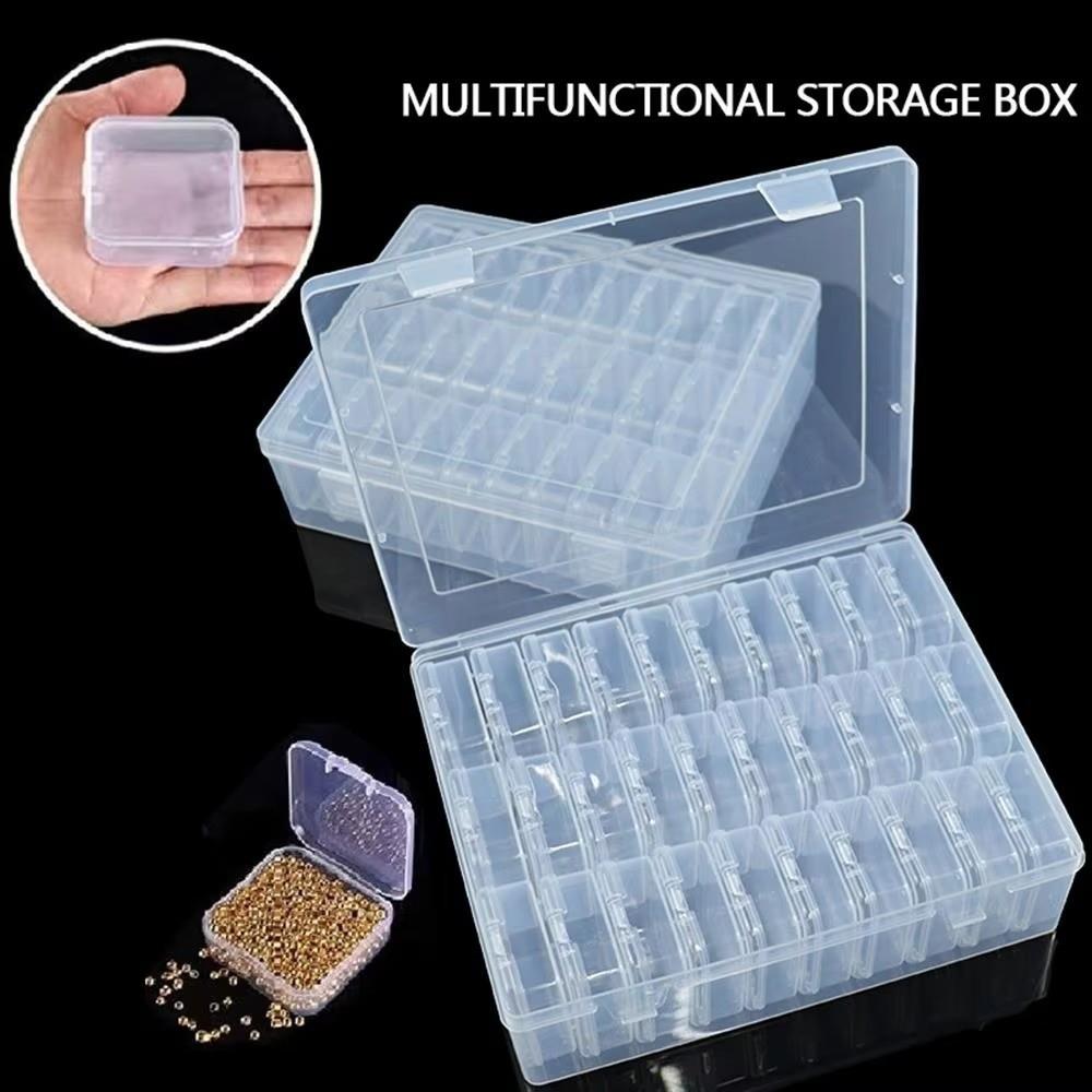 Прозрачные коробки для хранения бусин Perler, большая вместимость, прозрачная крышка, прозрачный контейнер для хранения, квадратные DIY-контейнеры для хранения бусин