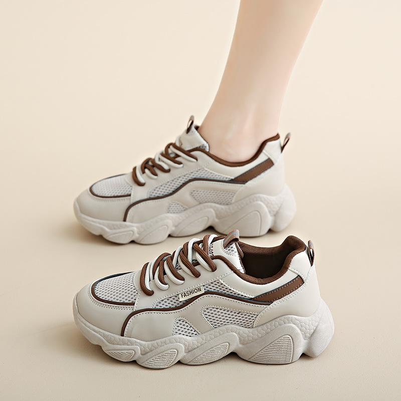 Fashion 2024 Autumn New Designer Mesh Shoes Female Fashion Breathable Sports Platform Sneakers for Women Color Match Zapatillas Mujer