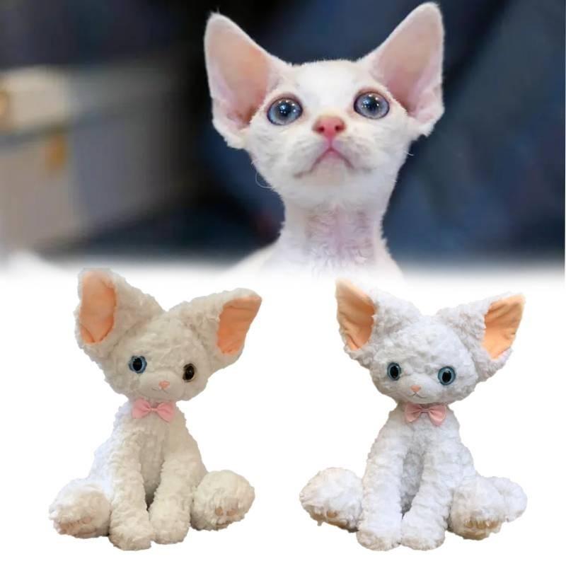 Devon Black Rex Cat Plush Toy Doll Pillows With Various Colored Eyes Girls Gift