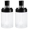 2 шт., прозрачная стеклянная бутылка для приправы со встроенной крышкой-ложкой, бытовая кухонная коробка для приправ, герметичный дозатор соли