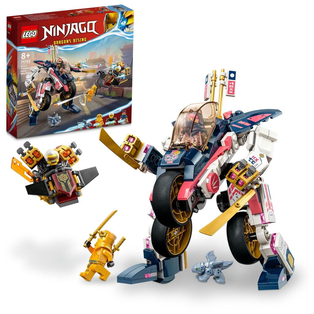 Игрушка LEGO Ninjago Мотоцикл-мех Соры, Идеальный подарок на день рождения или Рождество для мальчиков и девочек от 8, 9 и 10 лет, Учеников начальной школы, Летучая мышь