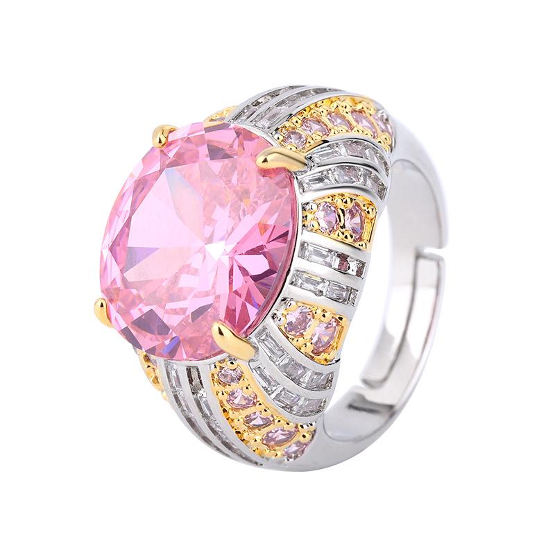 Ювелирное кольцо с рельефным драгоценным камнем, роскошное женское кольцо для ежегодной встречи, высококачественное кольцо с розовым цирконием, подходящее по цвету