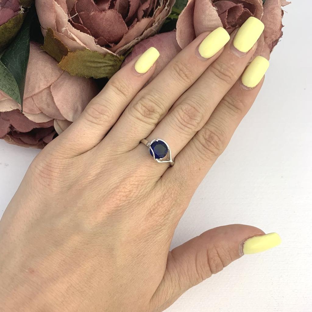 Серебряное кольцо с сапфиром nano 1.438ct (2090519) 2.91 гр. 925 пробы