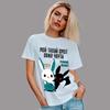 Unisex 100% Cotton Funny Graphic Print T-Shirt Women's Short Sleeve Casual Streetwear Soft Breathable Fabric Tee Shirt Tops