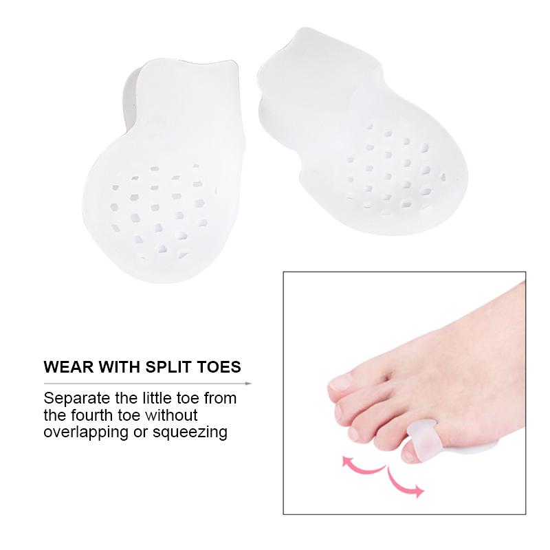 1 Pair Little Toe Separator Silicone Gel Toe Separator Toes Straightener Feet Care Protector Tools