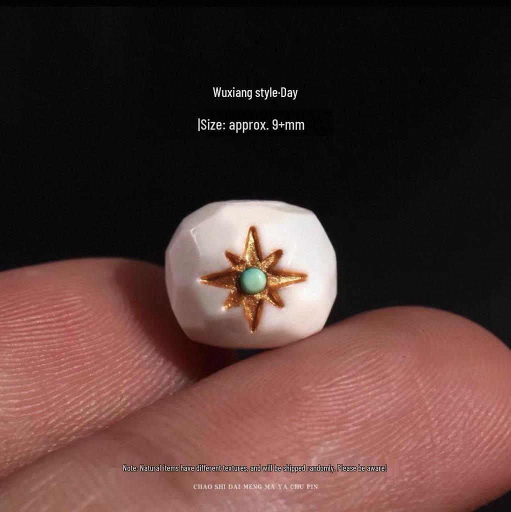 Браслет из мамонтовой кости в виде бочонков с Солнцем, Луной и Звездами, с буддийскими аксессуарами Кинг-Конг Бодхи