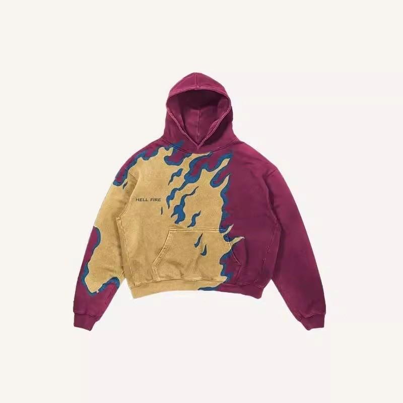 Y2K Gothic Punk Skull Print Hooded Sweatshirt Unisex Oversized Streetwear Casual Long Sleeve Pullover
