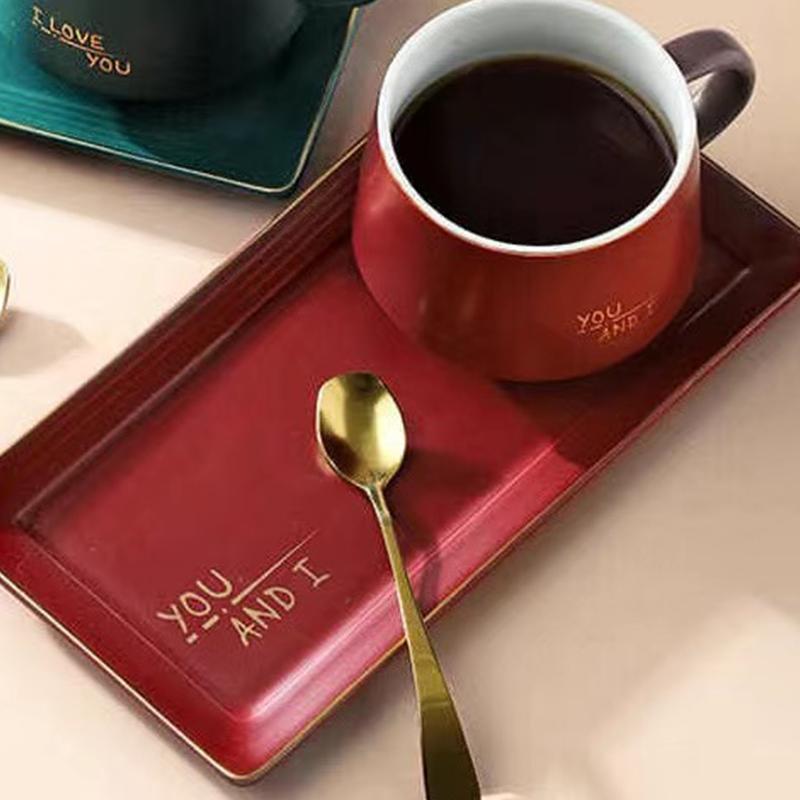 Сплошной цвет кофейной чашки и тарелки в скандинавском стиле, набор из двух предметов, кружка, чашка для воды, кофейная чашка, чашка для молока, чашка для завтрака, послеобеденный чай, подарок для пары