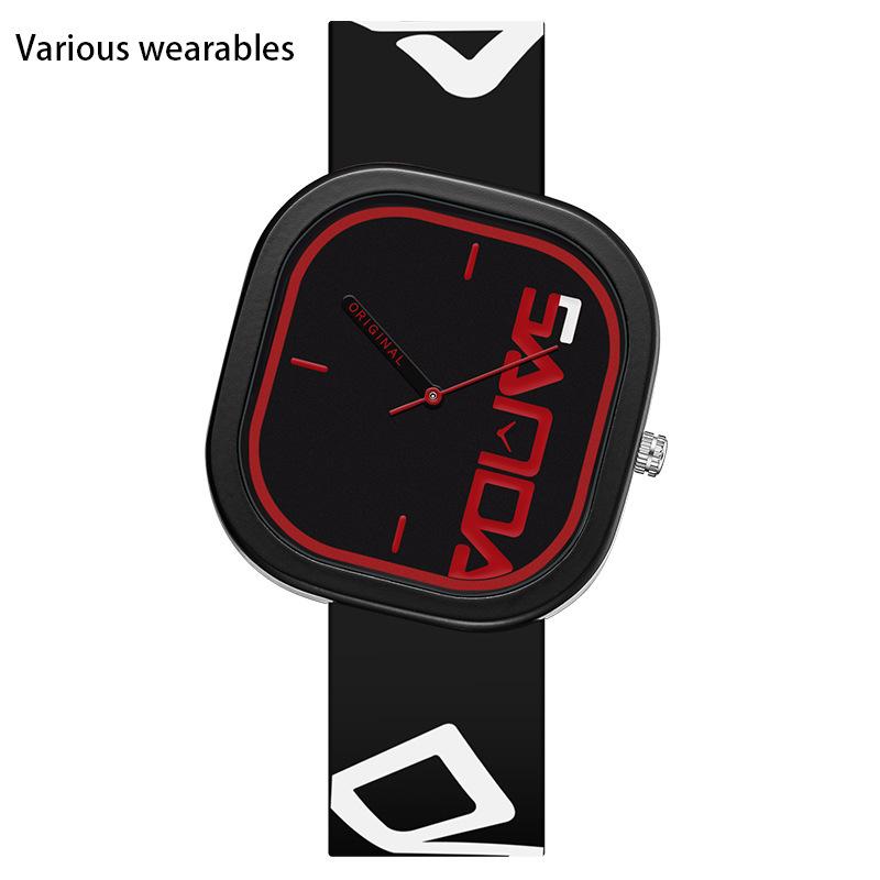 Новые нестандартные квадратные часы с силиконовым ремешком для мальчиков и девочек, модные, классные, простые и персонализированные детские часы