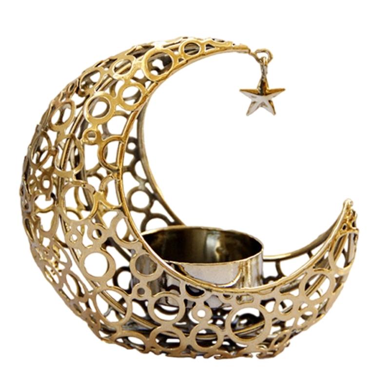Moon Shaped Candle Holder Tealight Holder Metal Moon Candle Stand Candlestick for Christmas Dining Wedding Home Decors