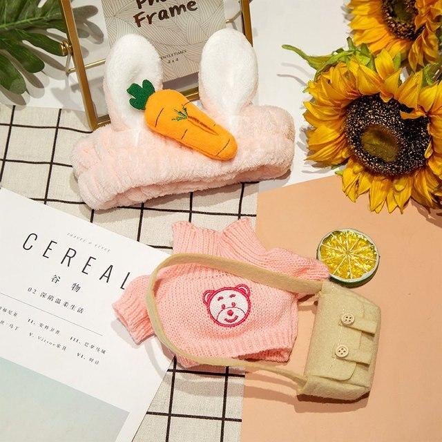 Аксессуары для кукол Lalafanfan Cafe Duck, одежда Kawaii Duck с одеждой, плюшевые игрушки, мягкая повязка для волос, подарок для девочек