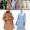 Muslim Women Abaya Set Long Blouse Tops Pants Kaftan Dress Outfit Robes Suit