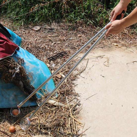 Сборщик орехов из нержавеющей стали, арахисовый сборщик 107 см/42,13 дюйма, гибкий захват для яиц, многофункциональный фермерский садовый инструмент для сбора картофеля, скорлупы
