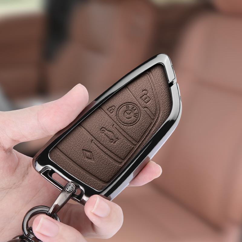 Leather For BMW F20 G20 G30 X1 X3 X4 X5 G05 X6 X7 G11 F15 F16 G01 G02 F48 G30 Car Remote Key Case Fob Cover Auto Accessories
