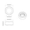 Hex Nut 2 Pcs Silver M8 Metal