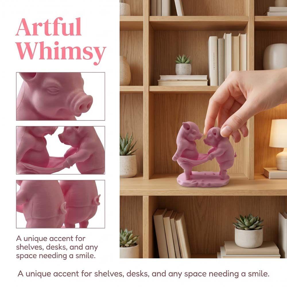 Animal Crafts 3D Printed Pig Toy Creative Animal Pig Model Cartoon Pig Figurine Home Decoration