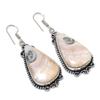 Laguna Lace Agate Handmade 925 Sterling Silver Jewelry Earring 2.44" J5f35
