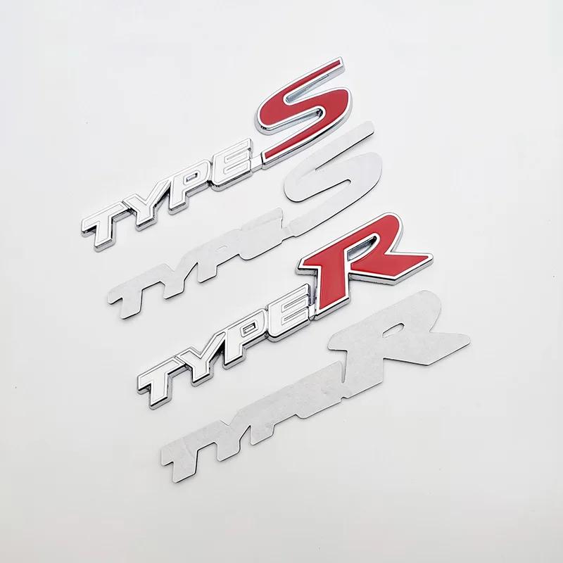 3D Metal Type-S Type-R Car Rear Trunk Emblem Badge Sticker For TYPE R Car Styling Accessories