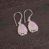 Natural Rose Chalcedony Gemstone 925 Sterling Silver Handcrafted Earrings 1.30" EE-3-15