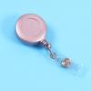 Gold Silver Retractable Badge Reel Name Tag Easy To Pull Buckle ID Card Holder  Office Accessories
