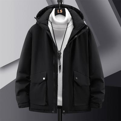 Модная хлопковая куртка мужская большого размера толстая теплая рабочая одежда свободная куртка с капюшоном куртка из хлопка пуховик куртка