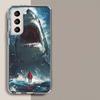 Чехол для телефона «Пасть Глубоководной Злой Акулы» для Samsung Galaxy S25 Edge S24 S23 FE S21 S20 S10 Plus S22 S26 Ultra Прозрачный