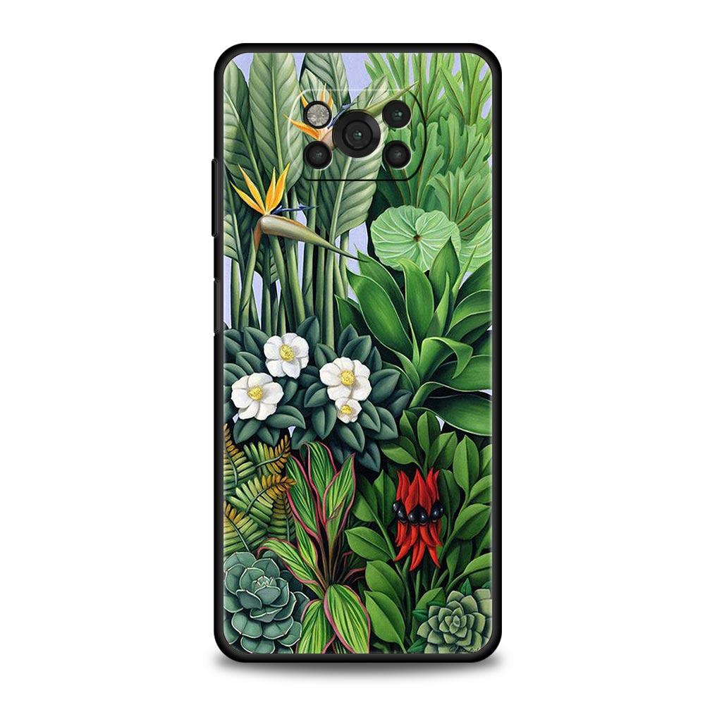 Vintage Banana Leaf Flower Phone Case For For Xiaomi Poco X6 X5 Pro X4 X3 NFC F5 Pro F4 F3 GT M5 M4 Pro 5G M3 C51 C50 C55 Cover