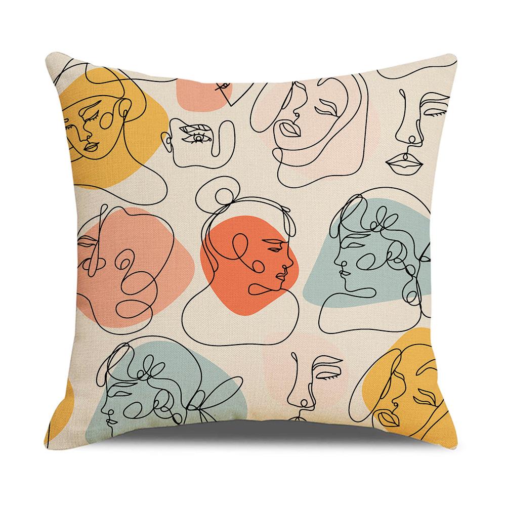 Modern Simple Geometric Abstract Illustration Linen Pillow Cover New Home Sofa Cushion Cover Cushion Cover