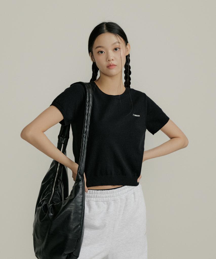 CITYBREEZE Essential Round Neck Short Sleeve Knit_Black