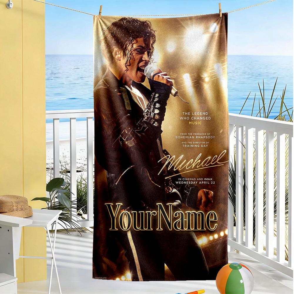 Michael Jackson Personalized Name Beach Towel High Absorbency & Quick-Dry Portable for SwimmingBeachCamping Travel Beach AccessoriesGym