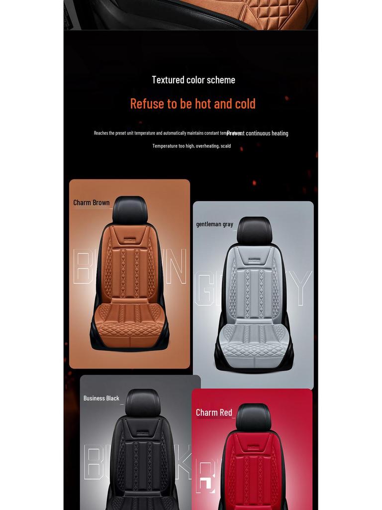12V Heated Plush Car Seat Cushion - Winter Warmth for Front and Rear Seats