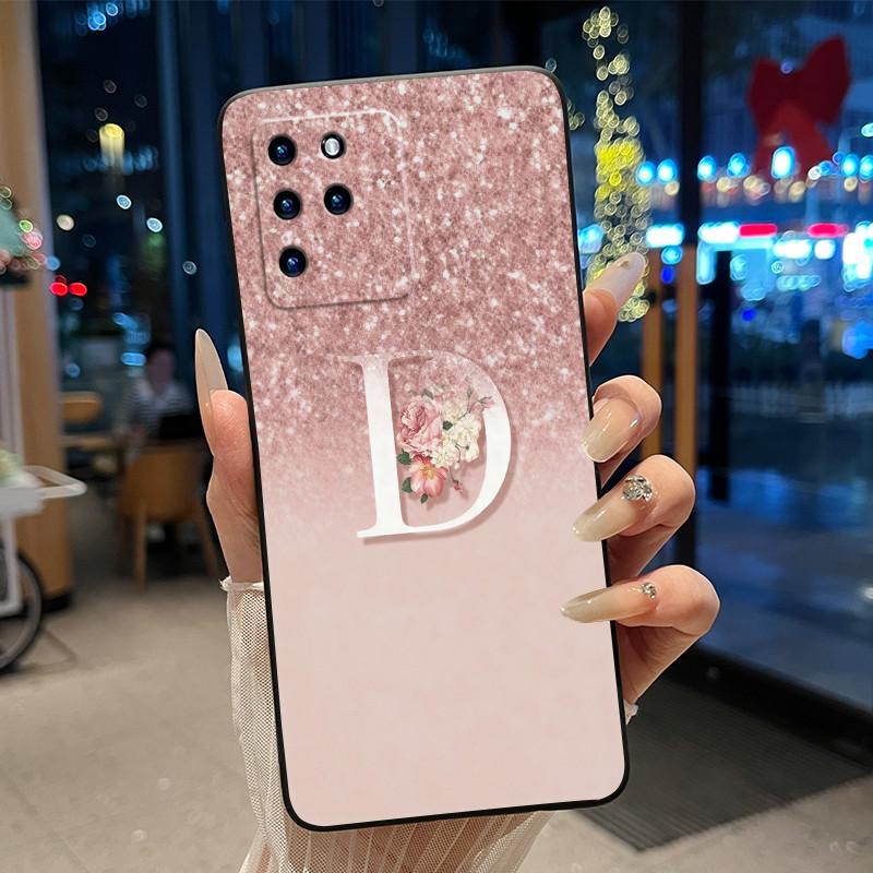 Для ZTE Blade V30 Мягкий Силиконовый Черный Чехол Для ZTE Blade V30 Vita/V2022 4G Защита от Царапин Корпус Узор Счастливая Буква A-Z Чехол