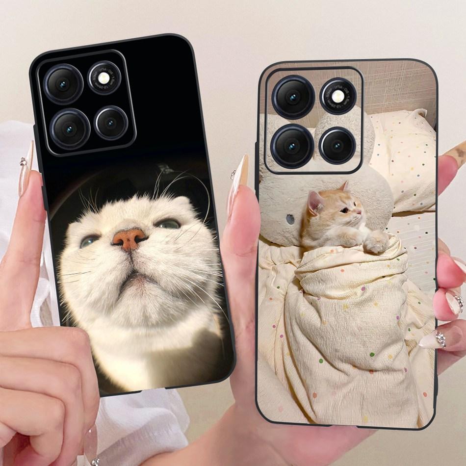 For Motorola Moto G86 Power Cute Flower Butterfly Cat Painted Case For Moto G86 G86Power Black Silicone Soft Phone Cases