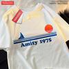 Amity 1975 The Sailboat Of Hope Mens Street Clothing Breathable Oversized T-Shirts Brand Tops Cotton Casual T Shirt Couple