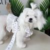White Polka Dot Dog Harnesses Vest Ruffle Pet Chest Strap Puppy Summer Clothes For Small Medium Dog Cat Outdoor Walking Apparel