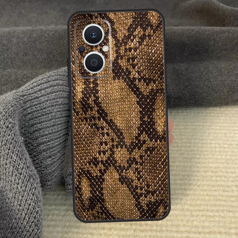 Чехол для телефона под змеиную кожу для OPPO Reno 13 12 F 11 11F 8T 7 8 10 Pro OPPO Find X6 X8 Pro X3 X5 Lite