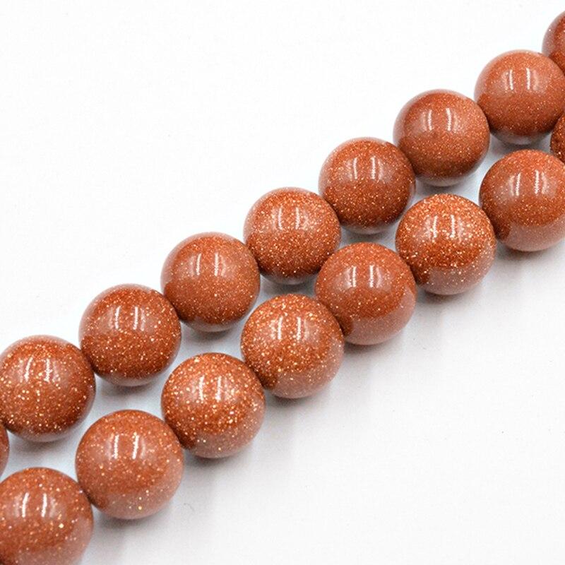 Gold SandStone Loose Round Beads 4 6 8 10 12 MM Charm Beads for Jewelry Making Charm Bracelet